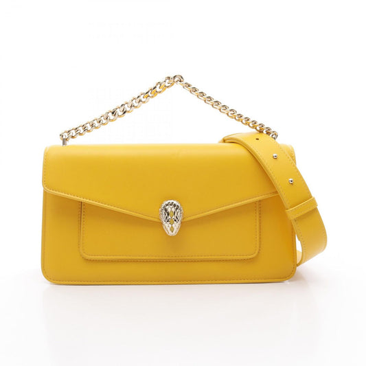 BVLGARI Serpenti Forever Yellow Leather Handbag - Exquisite Craftsmanship