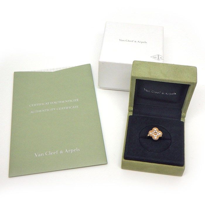 Van Cleef & Arpels Vintage Alhambra Ring with Diamonds - 0.48ct