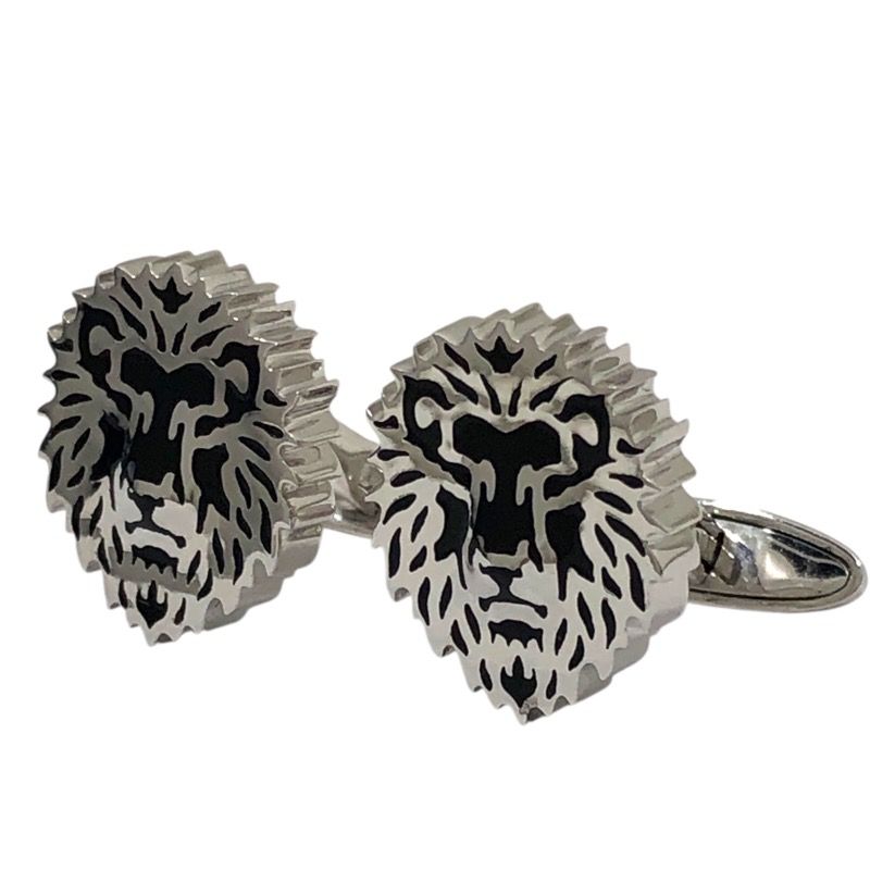 Carrera y Carrera Lion Cufflinks in 750WG Silver - Exquisite Craftsmanship