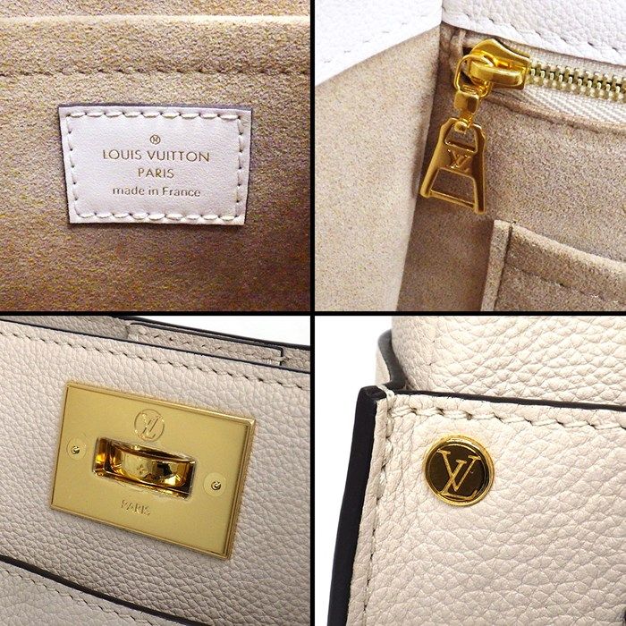 Louis Vuitton OnMySide MM Handbag in Greige Mahina Leather