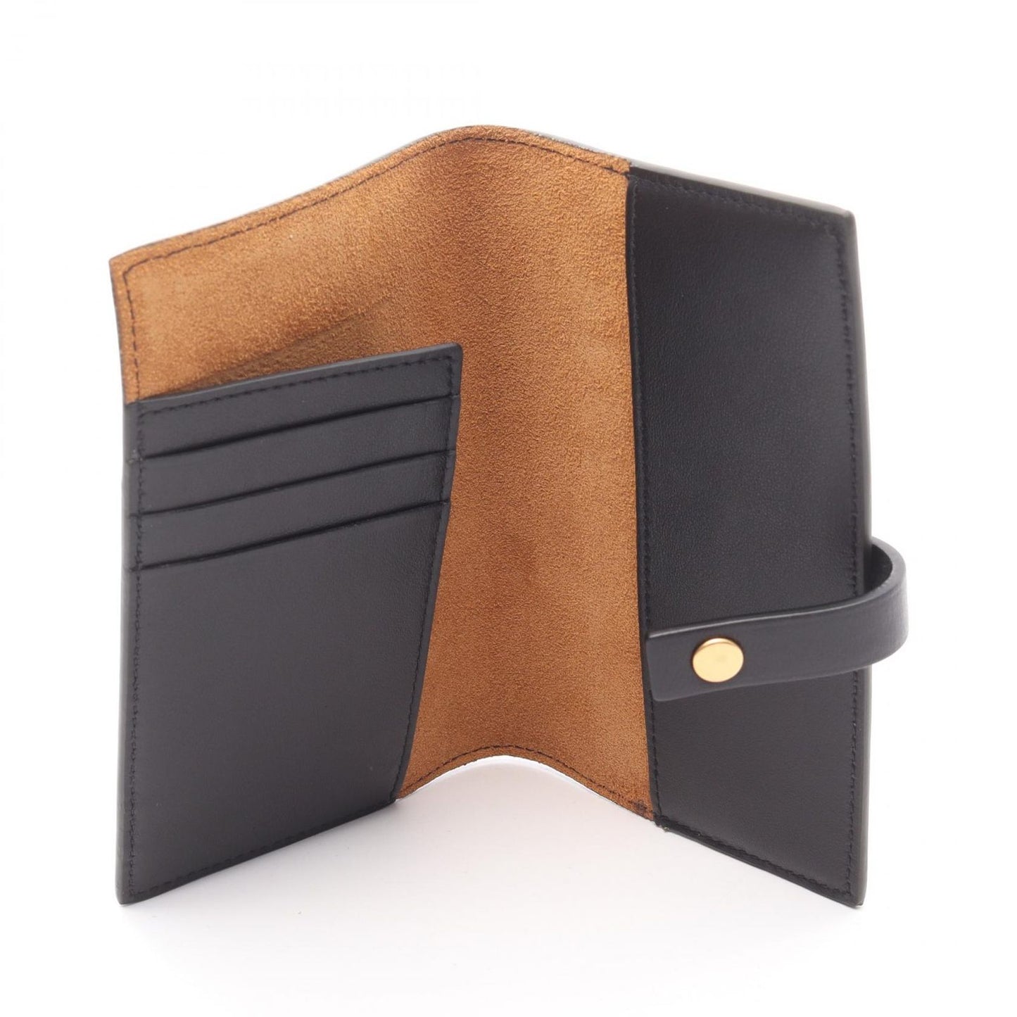 Bottega Veneta Khaki & Black Leather Passport Case - Exquisite Craftsmanship