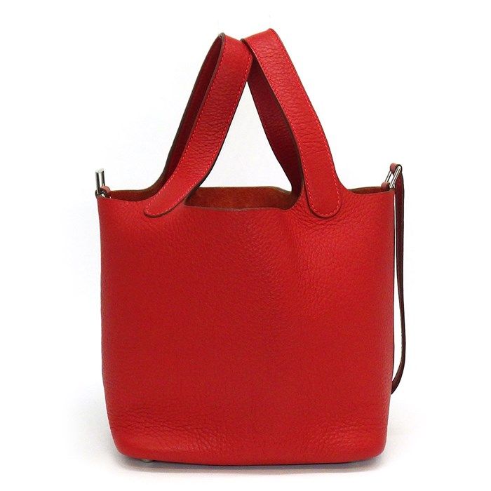 HERMES Picotin PM Handbag in Red Togo Leather - 2005 Edition