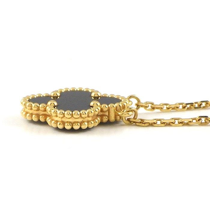 Van Cleef & Arpels Vintage Alhambra Onyx Necklace in 18K Yellow Gold