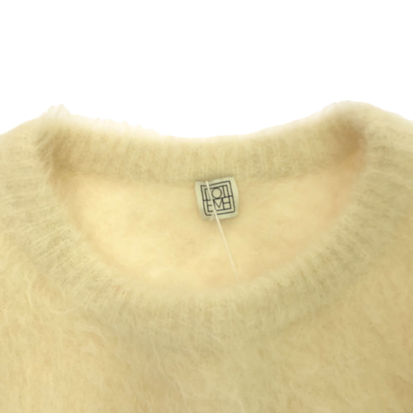 TOTEME Boxy Alpaca Knit Sweater in White - Exclusive Luxury Fashion
