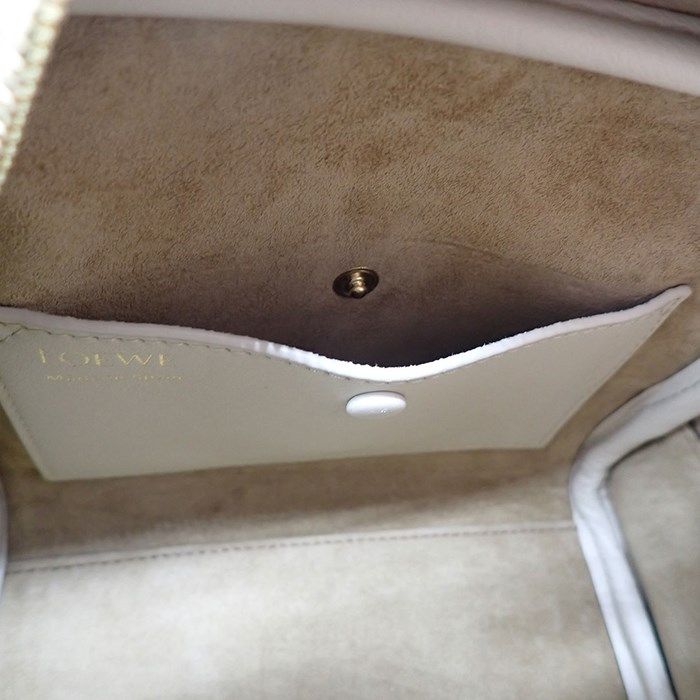 LOEWE Amazona 16 Square Handbag in White Calf Leather