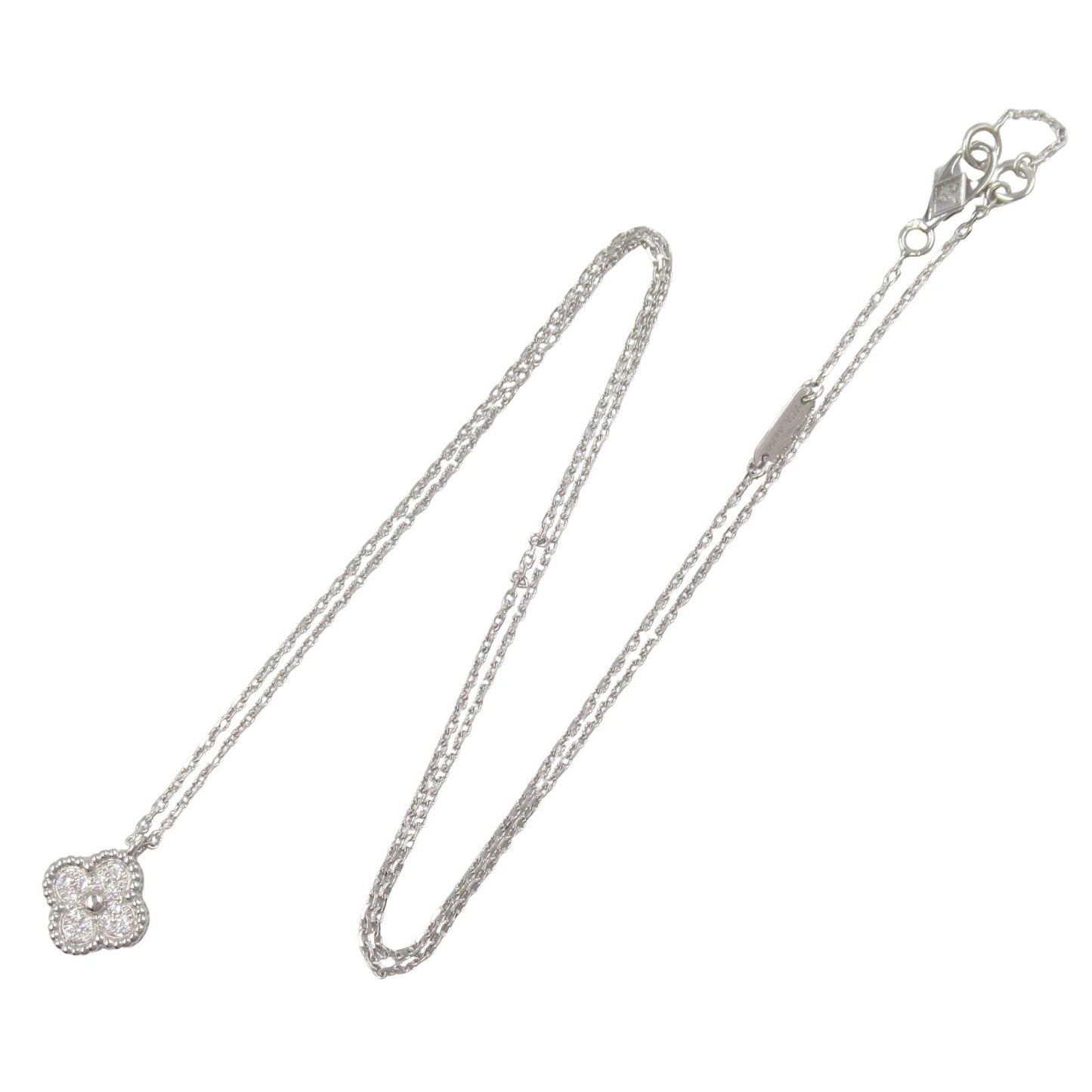 Van Cleef & Arpels Sweet Alhambra Diamond Necklace in White Gold