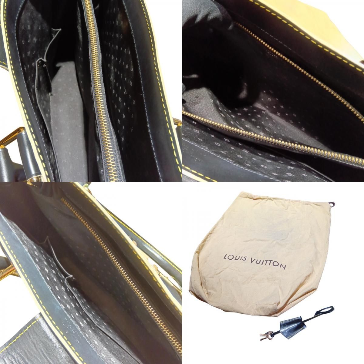 Louis Vuitton Fabuleux M91812 Black & Gold Hardware Handbag