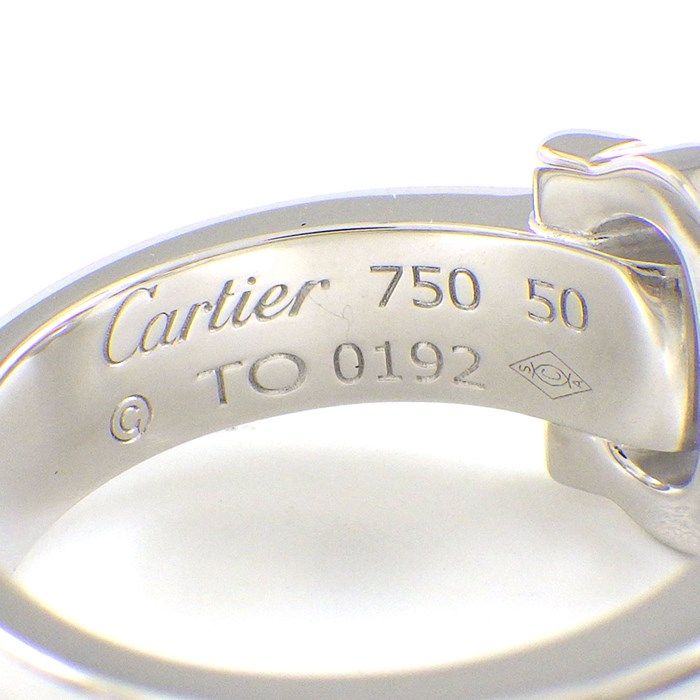 Cartier C2 2C Diamond Ring in 18K White Gold - Size 10
