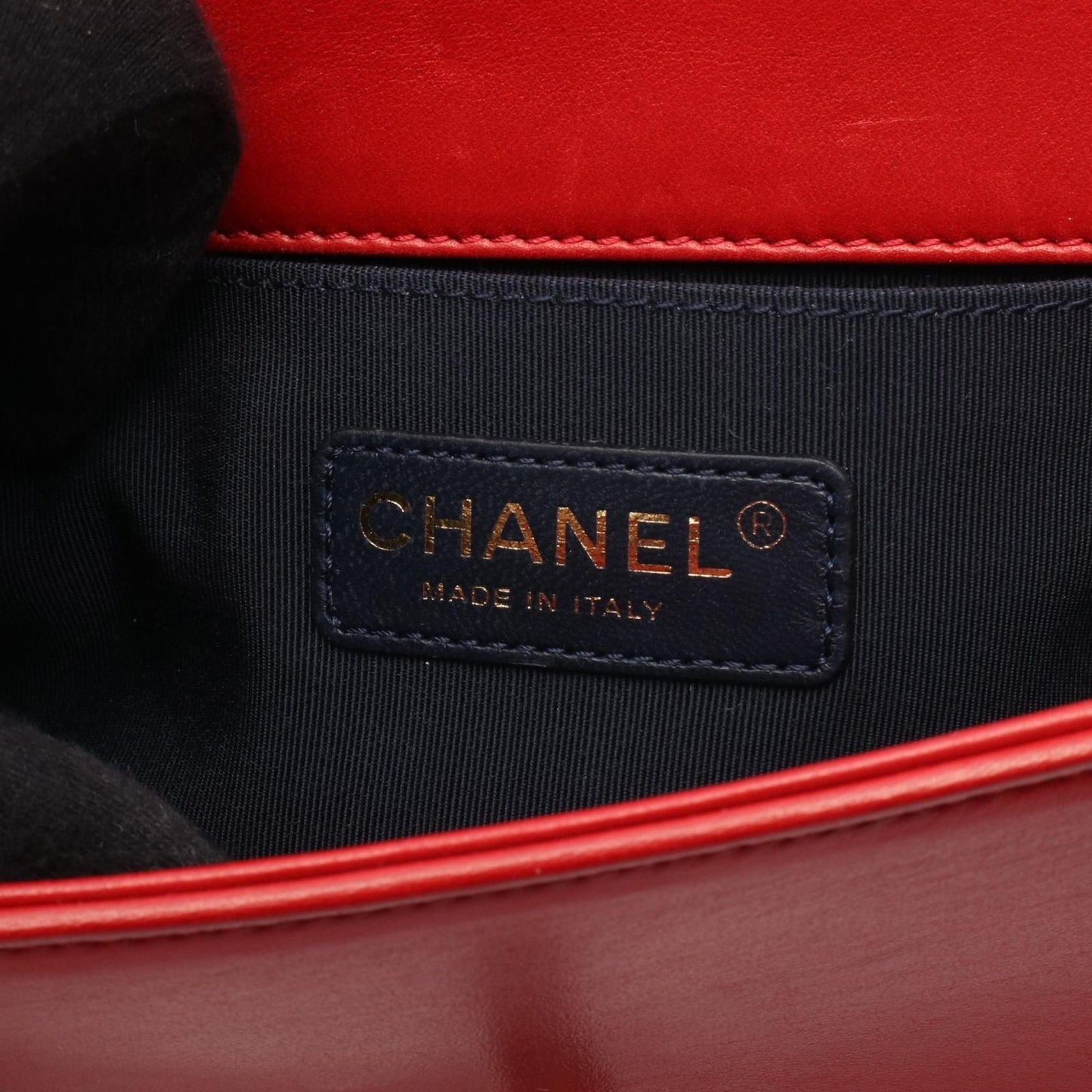 CHANEL Boy Chanel Small Shoulder Bag in Red/Green Fabric Canvas
