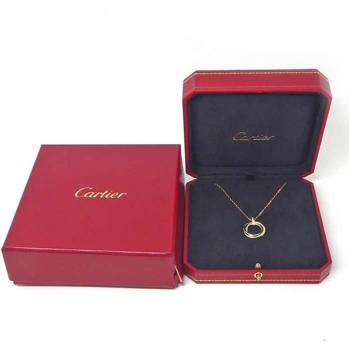 Cartier Trinity Circle Necklace with Diamonds in Three Colors
