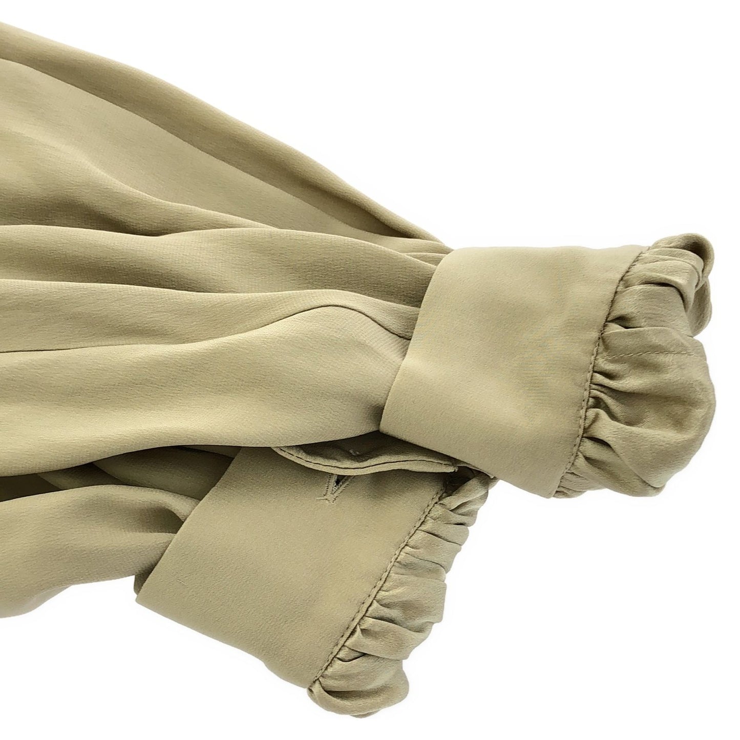 Kiton Silk Blouse with Ribbon Detail in Beige - Size 40