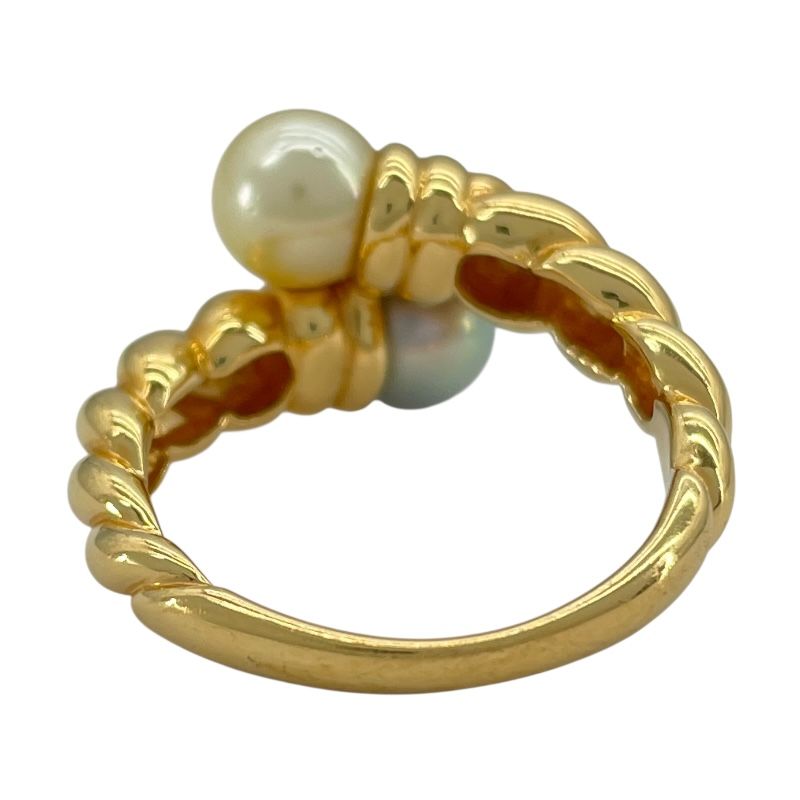 TASAKI K18YG Pearl & Black Pearl Ring - Exquisite Craftsmanship