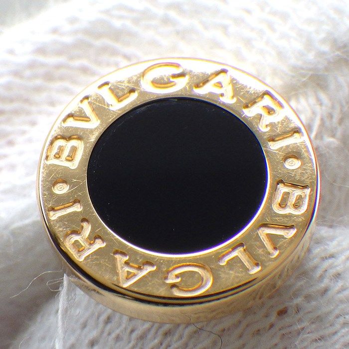 BVLGARI Onyx Circle Earrings in K18 Pink Gold - Exclusive Piece