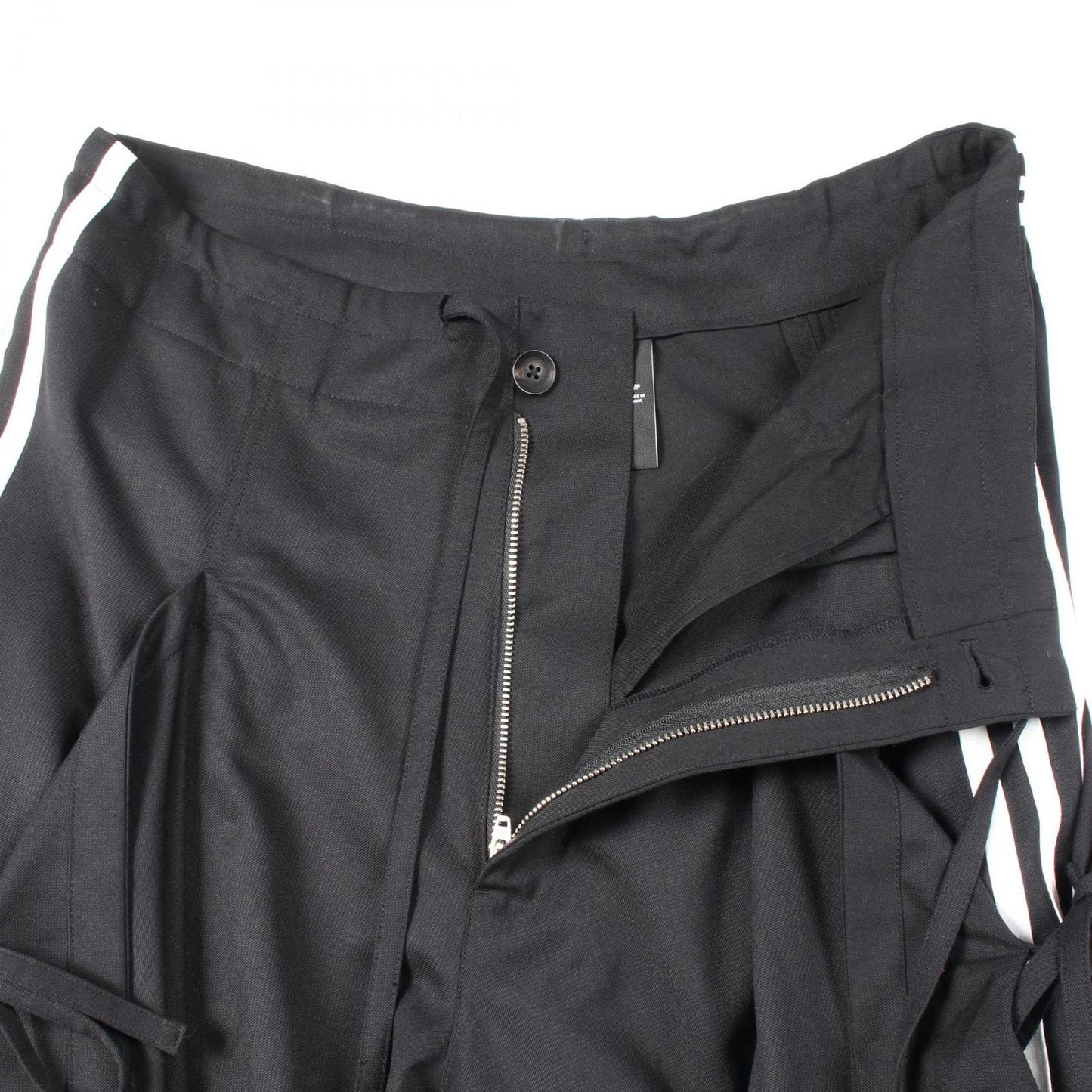 Y-3 Refined Woven Wide Leg Pants - Black Wool Elegance