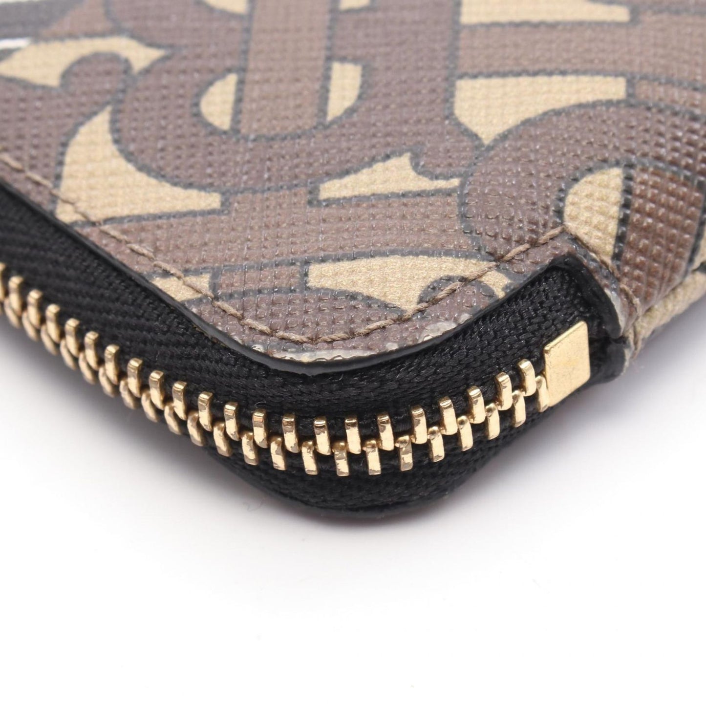 BURBERRY TB Monogram Coin Case - Exquisite Brown PVC Canvas