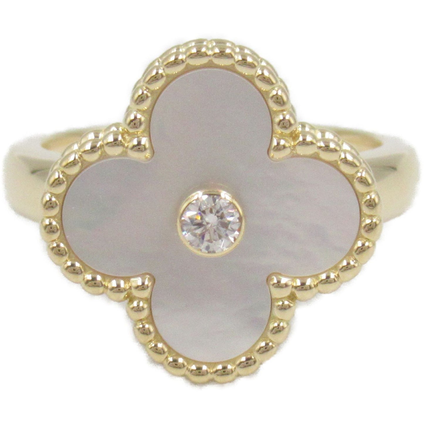 Van Cleef & Arpels Vintage Alhambra Mother of Pearl Ring in 18K Gold