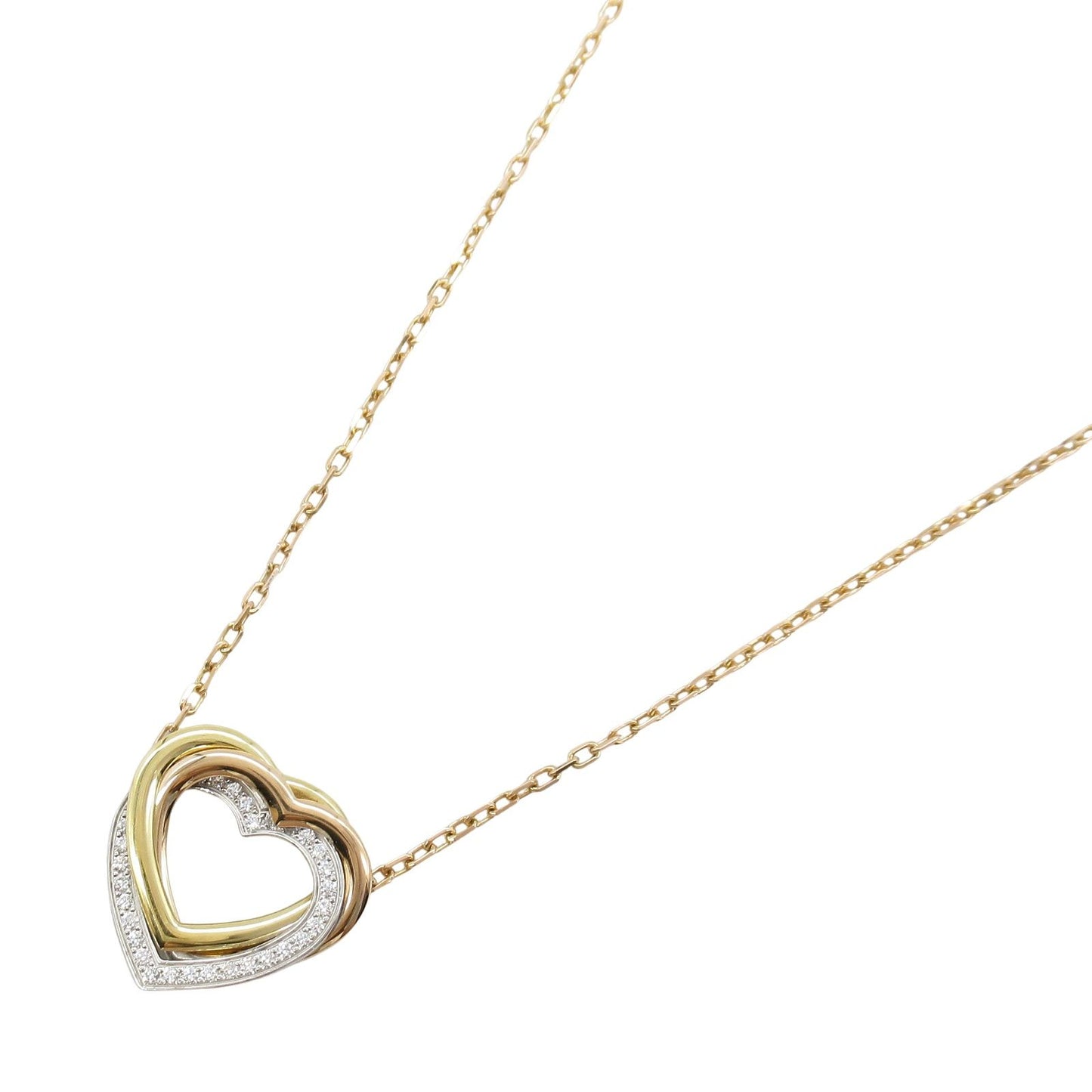 CARTIER Trinity Heart Necklace in K18 Gold - Exquisite Elegance