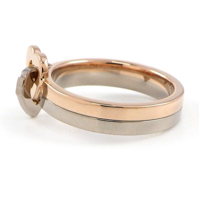 Cartier C2 Double Heart Pinky Ring in K18PG & K18WG - Size 4