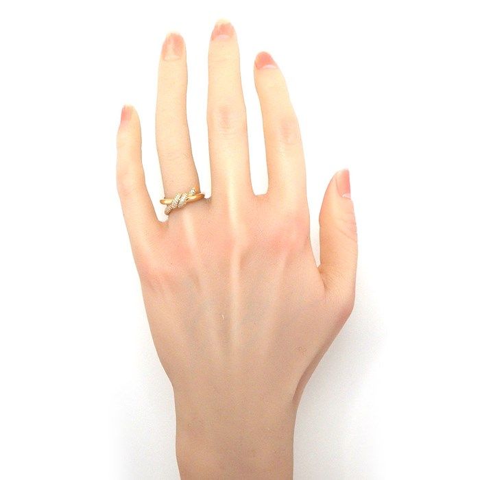 Tiffany & Co. Knot Double Row Ring with 0.31ct Diamonds in K18PG