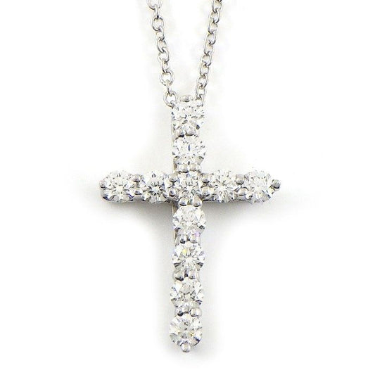 Tiffany & Co. Small Cross Diamond Necklace in Platinum PT950
