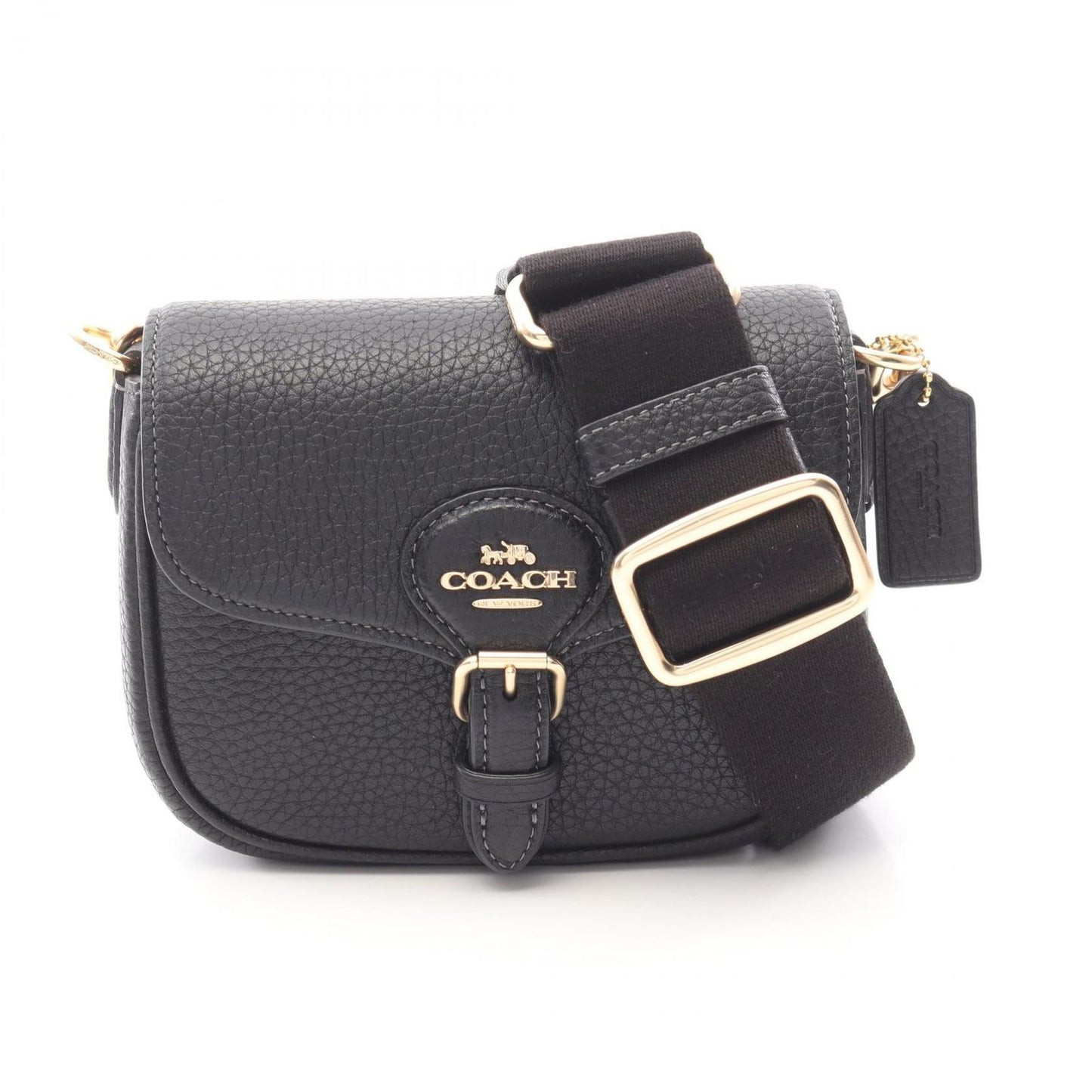 COACH Amelia Small Saddle Bag in Black Leather - Timeless Elegance