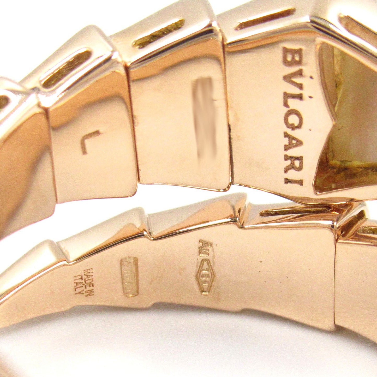 BVLGARI Serpenti Viper Ring with Diamonds & Mother of Pearl - Size 15