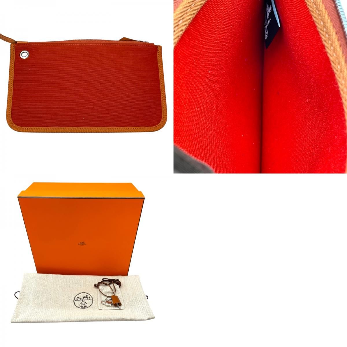 HERMES Émile Zip Bag PM - Brown & Orange, 2021 Edition