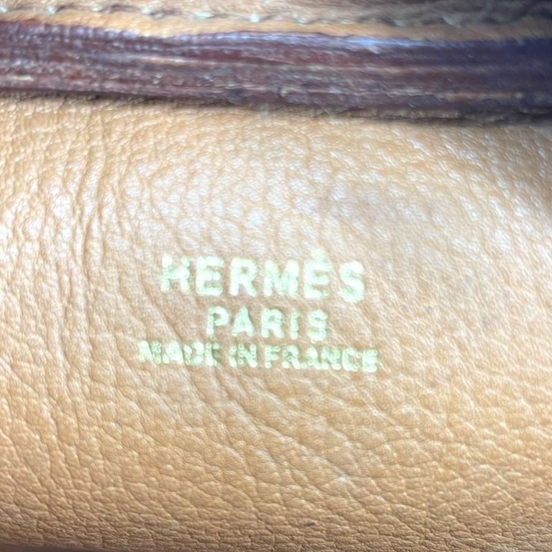 HERMES Jackie Gold Vache Leather Shoulder Bag with Gold Hardware