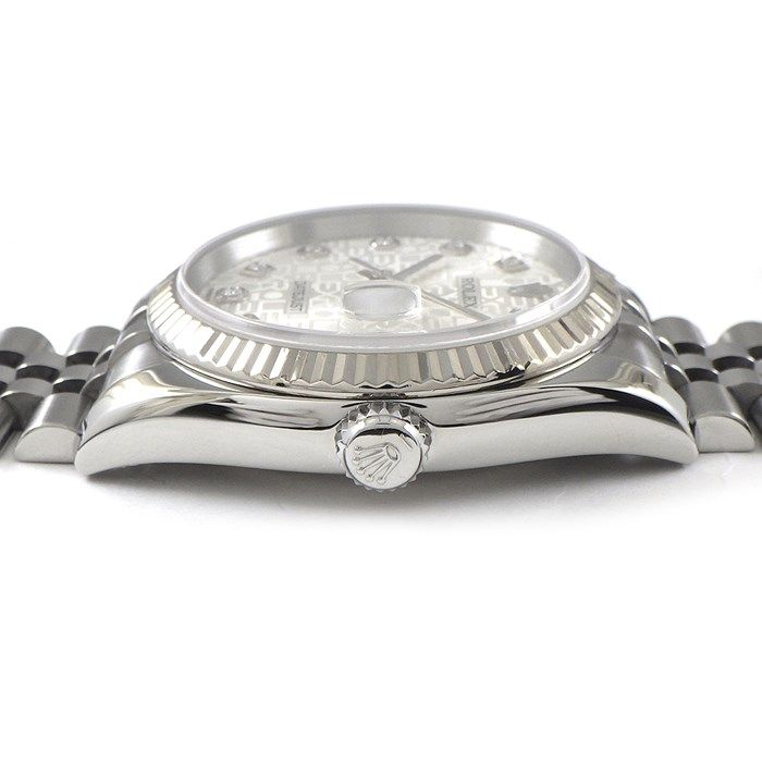 Rolex Datejust 36 116234G - Diamond Index, Fluted Bezel, Silver Dial