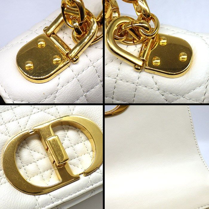 Dior Caro Soft Small Shoulder Bag in Ivory Calfskin