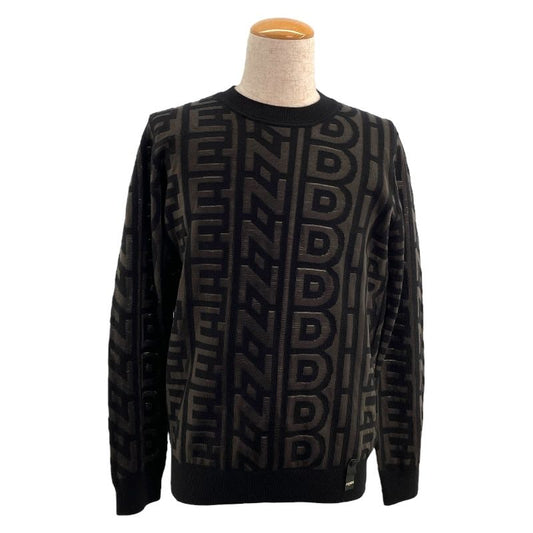 Fendi Logo Knit Sweater FXZ131 in Black - Men's Luxury Fashion