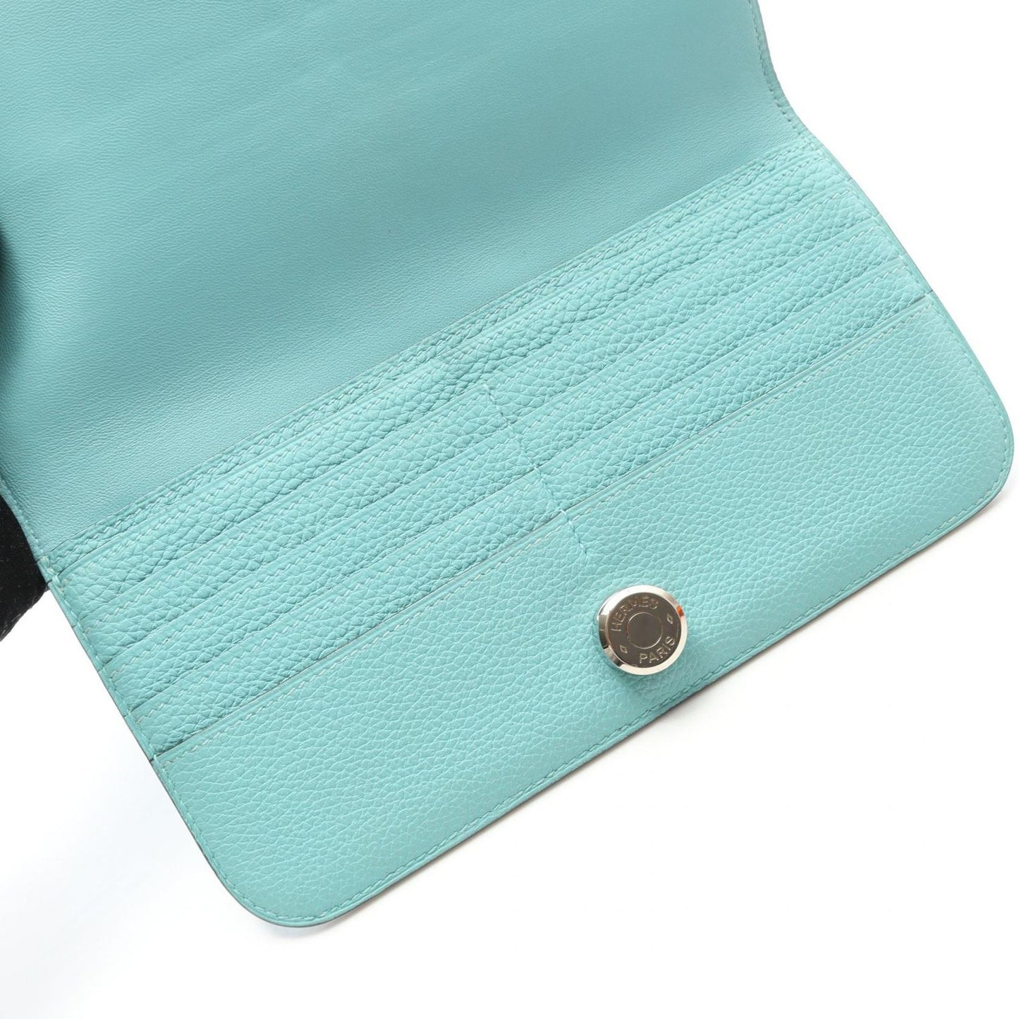 HERMES Dogon Long Wallet in Blue Atoll - Exquisite Craftsmanship