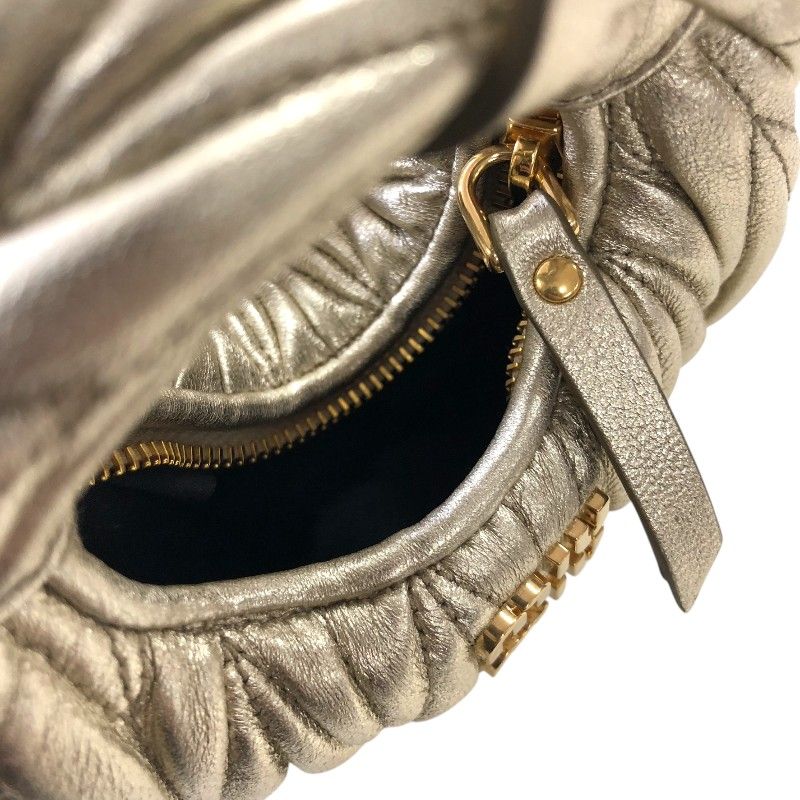 Miu Miu Wonder Matelassé Leather Hobo Bag - Gold
