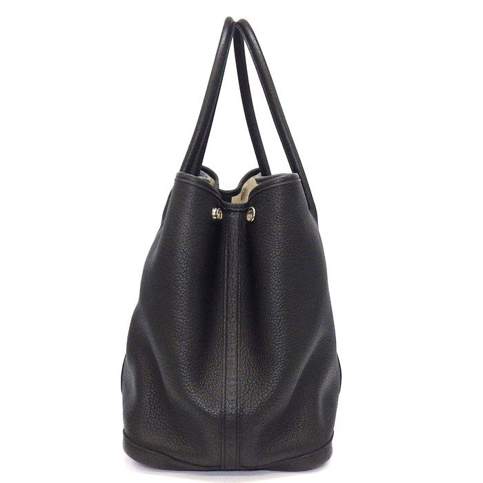HERMES Garden Party PM Tote Bag - Black Negonda Leather, 2011