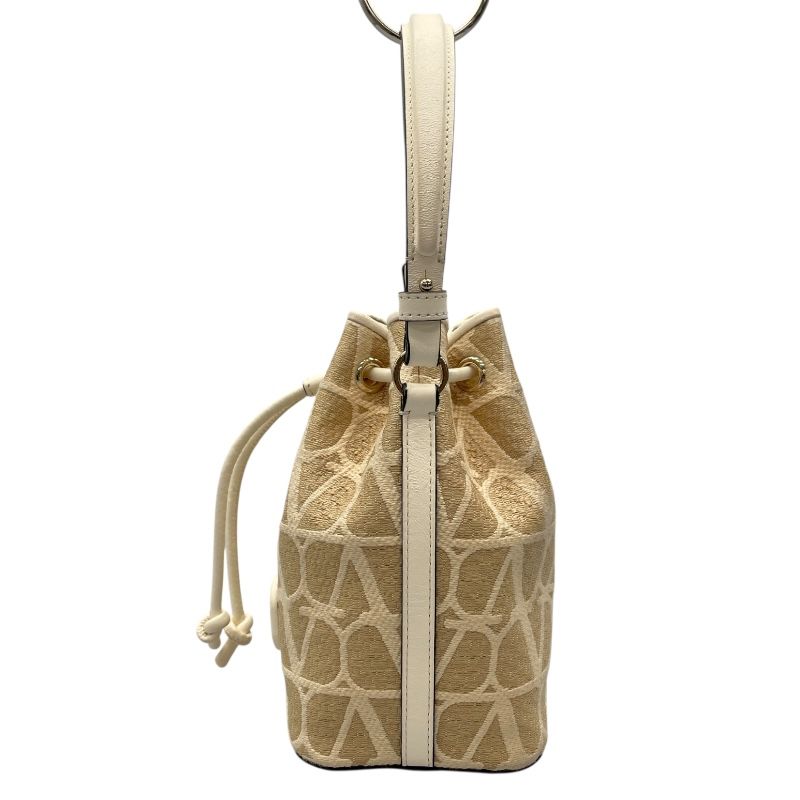 Valentino Mini Bucket Bag in Beige Canvas - Exquisite Craftsmanship