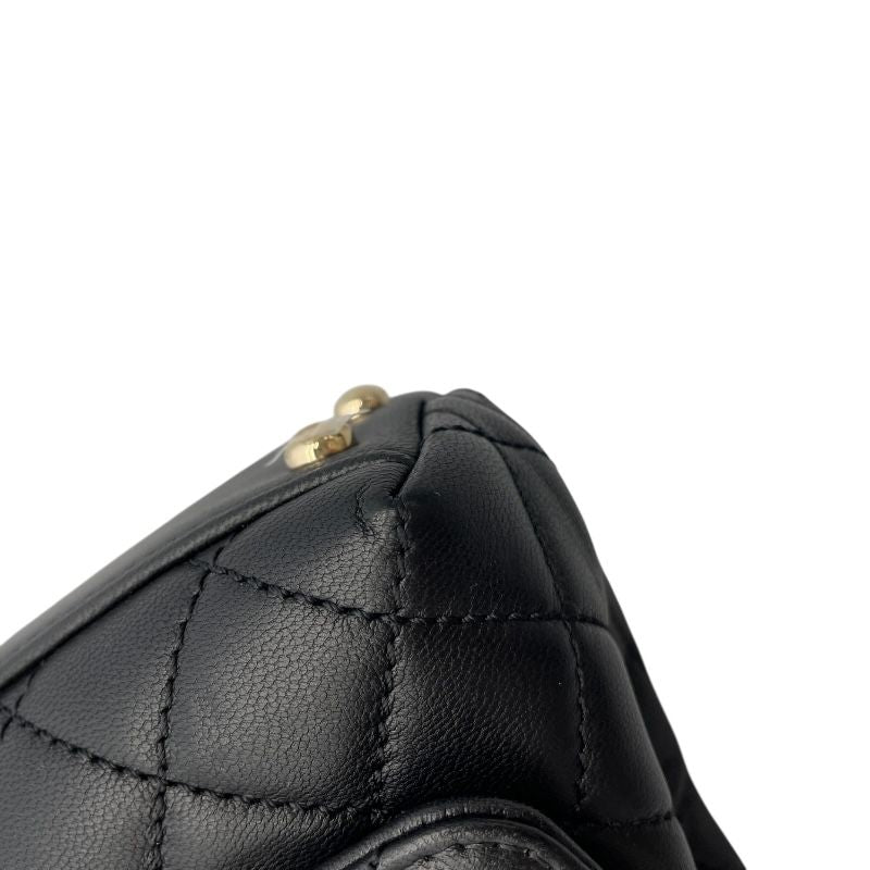 CHANEL Coco Handle XXS Black Lambskin Shoulder Bag with Gold Hardware