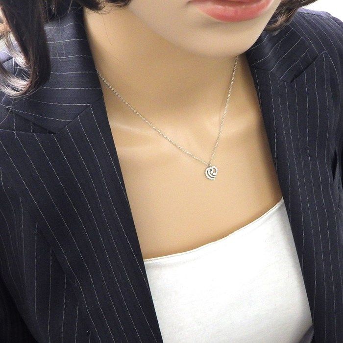 Tiffany & Co. Enchanted Heart Pave Diamond Necklace in Platinum