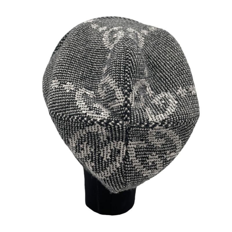 GUCCI GG Jacquard Knit Cap - Gray & Navy Wool for Men