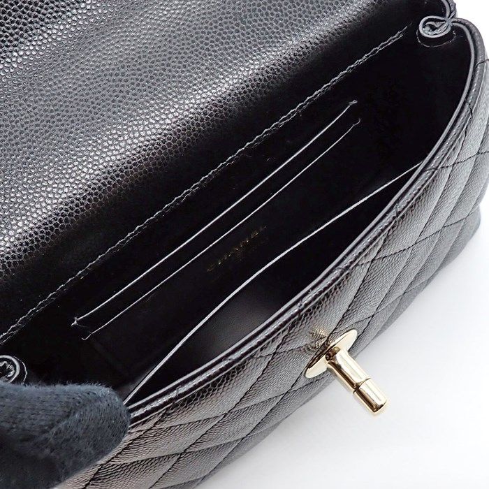 Chanel Coco Handle Extra Mini Handbag in Black Caviar Leather
