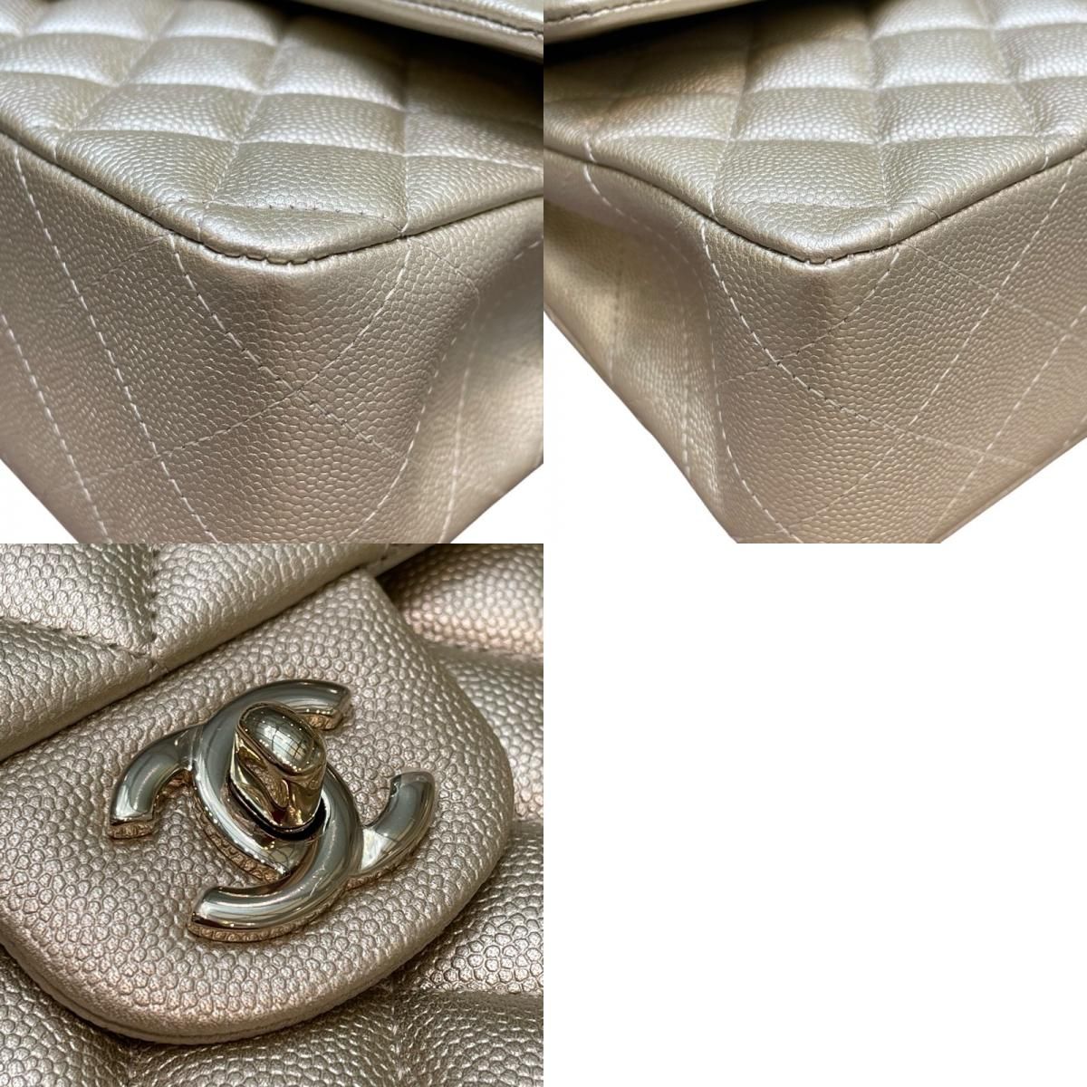 CHANEL Matelassé 25 Shoulder Bag in Gold Caviar Skin