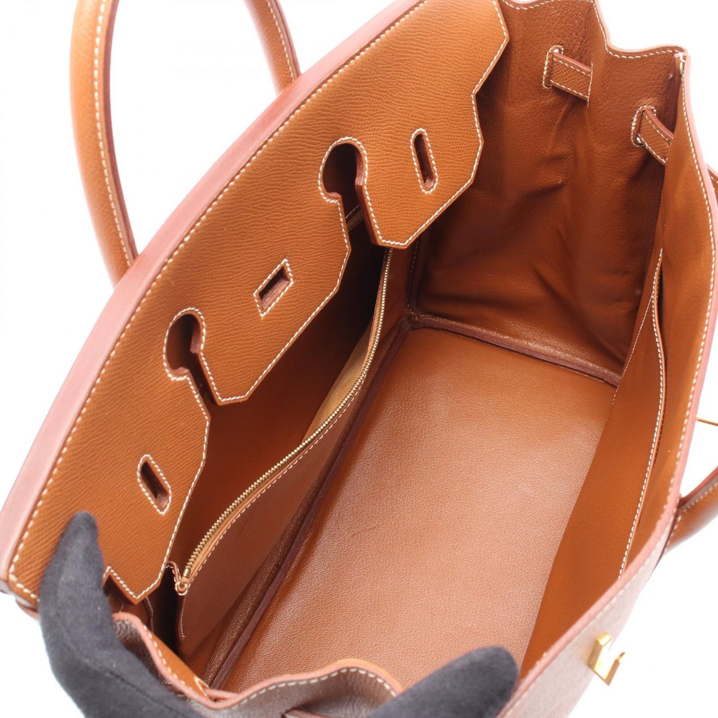 HERMES Haut à Courroies 32 Handbag in Gold Leather