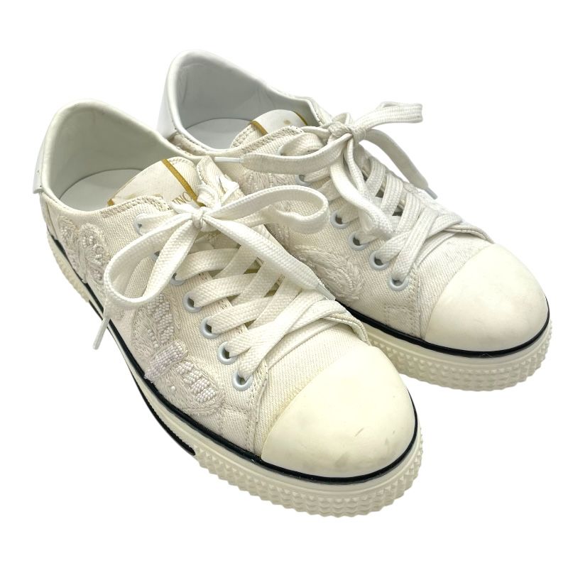 Valentino Butterfly Canvas Low-Cut Sneakers - White Cotton for Women