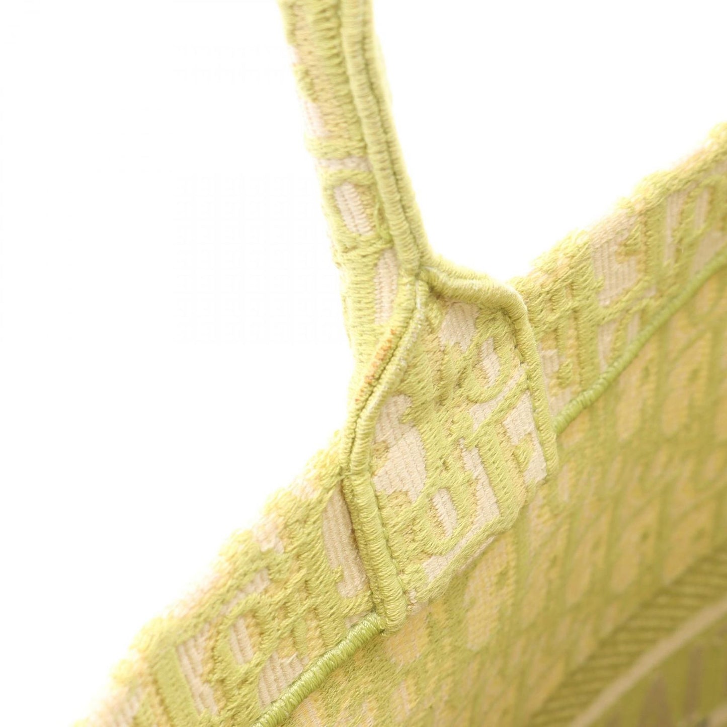 Dior Book Tote Large in Yellow-Green Canvas - Timeless Elegance