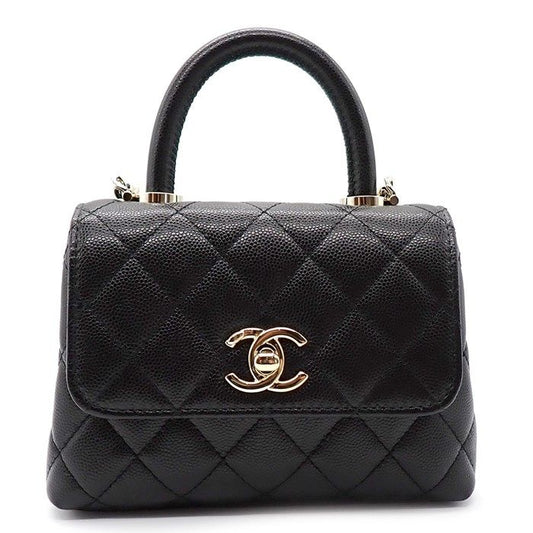 Chanel Coco Handle Extra Mini Handbag in Black Caviar Leather
