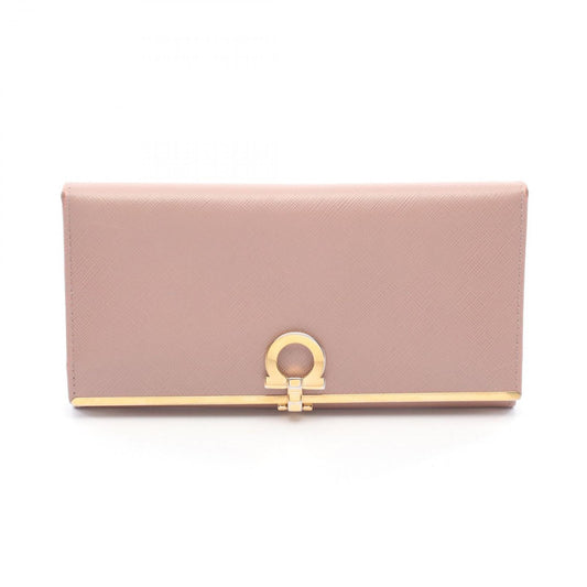 Salvatore Ferragamo Gancini Pink Leather Long Wallet