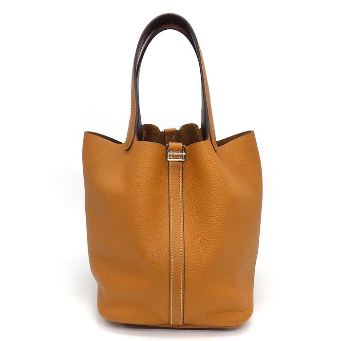 HERMES Picotin Lock MM Éclat Handbag - Toffee & Bordeaux