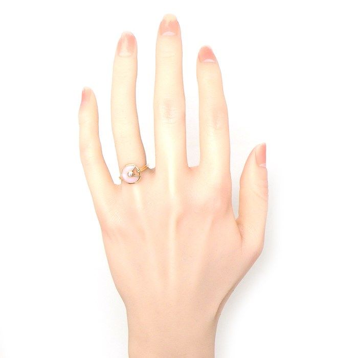 Cartier Amulet Ring with Pink Opal & Diamond in 18K Rose Gold