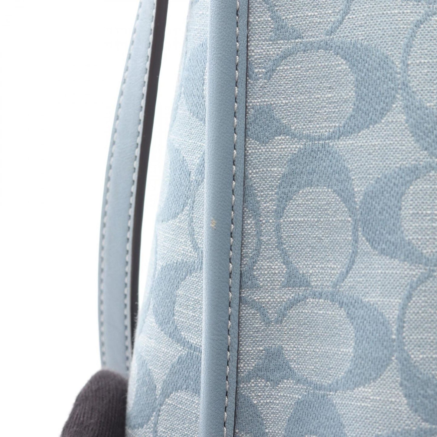 COACH Molly Tote 25 Signature Chambray Handbag - Blue Canvas & Leather