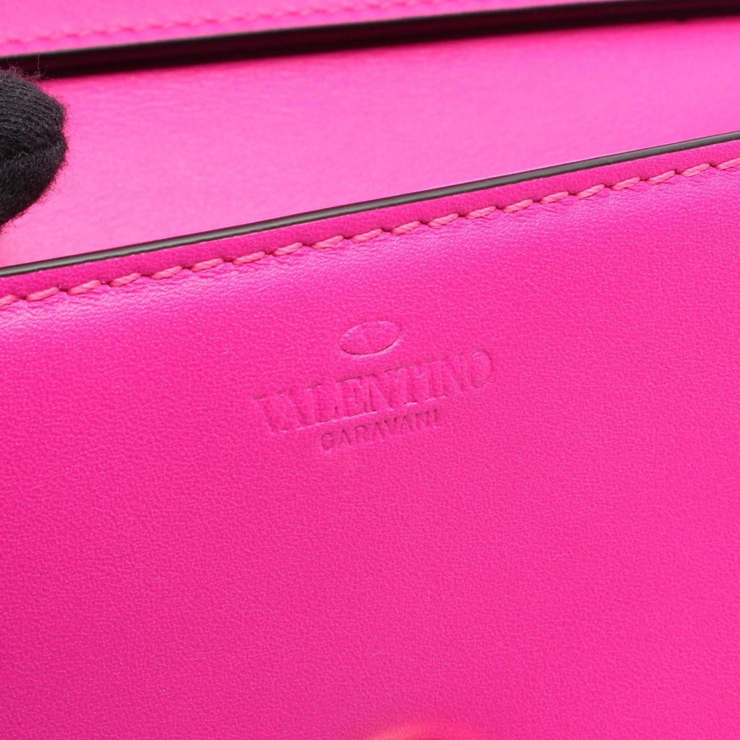 Valentino Garavani V Logo Handbag in Shocking Pink Leather