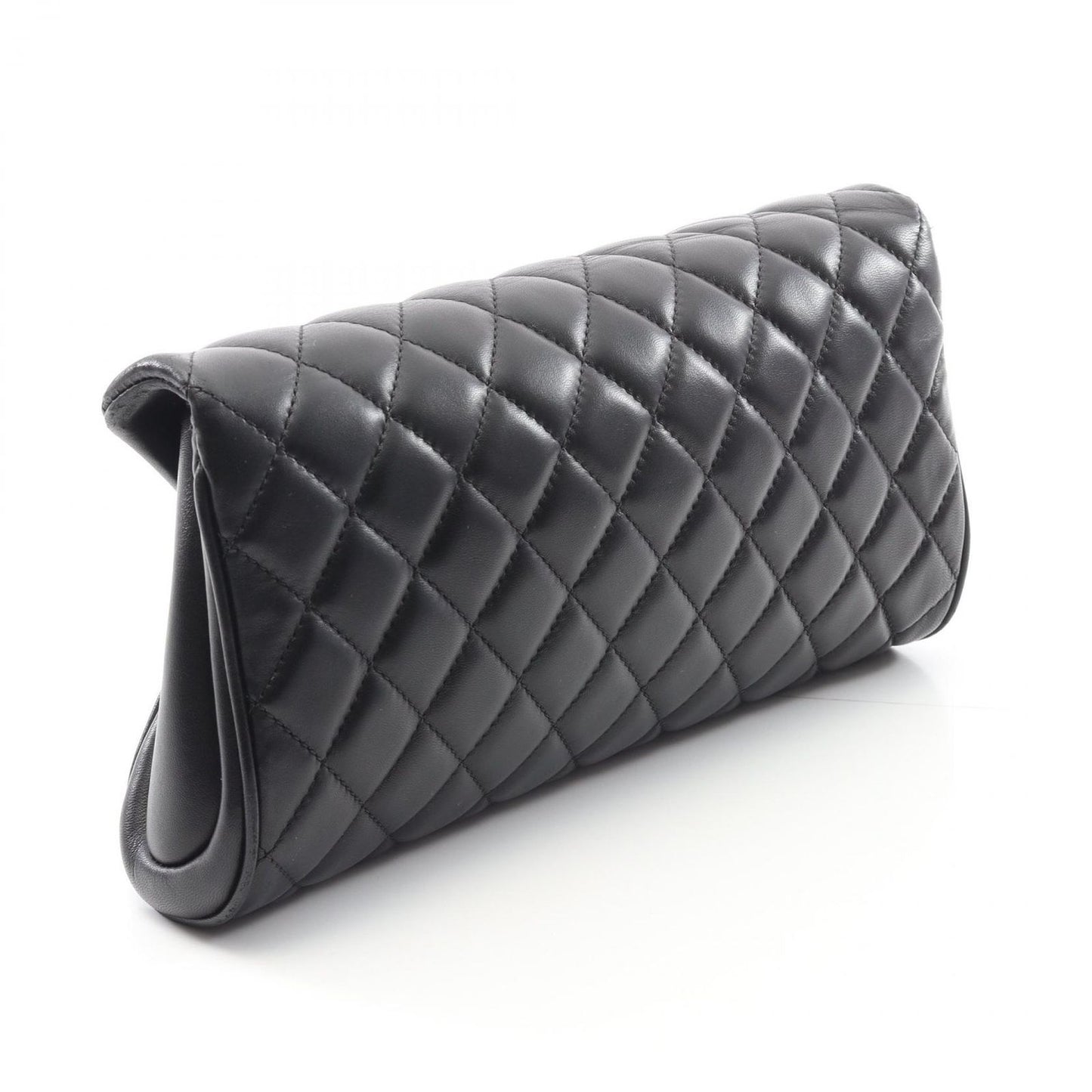 CHANEL Matelassé Clutch Bag in Black Lambskin - Timeless Elegance